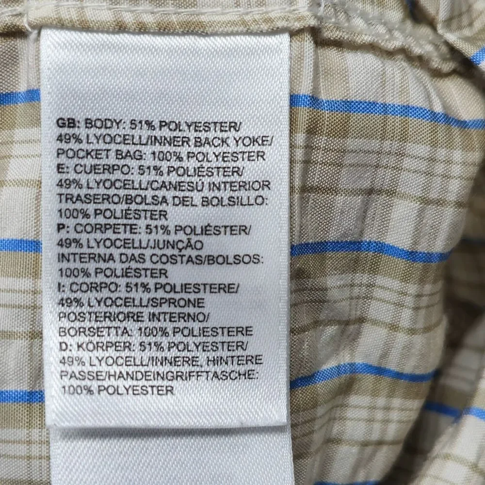 The North Face Seersucker Shirt Mens 2XL‎ Plaid Button-Up Hiking Lightweight TNF
